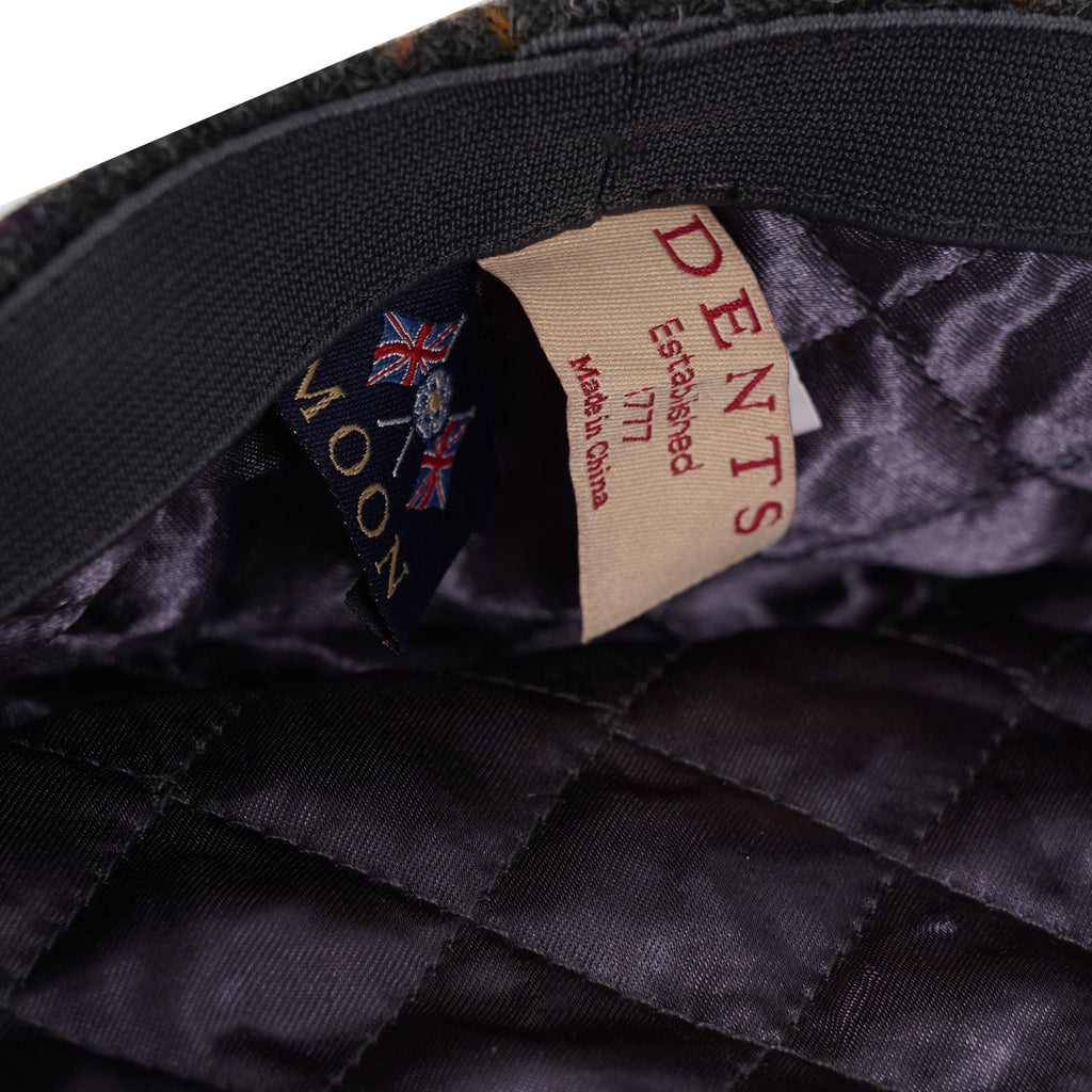 Dents Moon Tweed Flat Cap - Charcoal