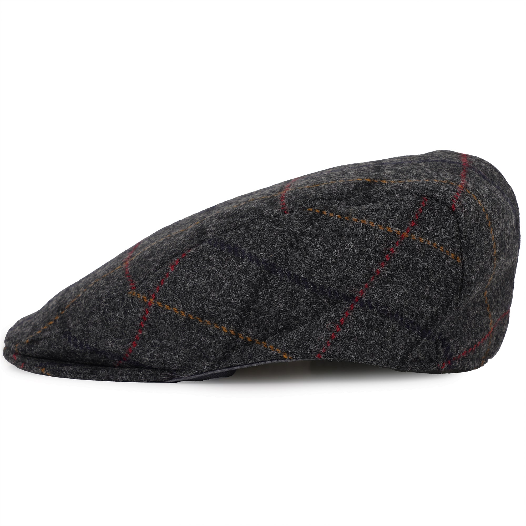 Dents Moon Tweed Flat Cap - Charcoal
