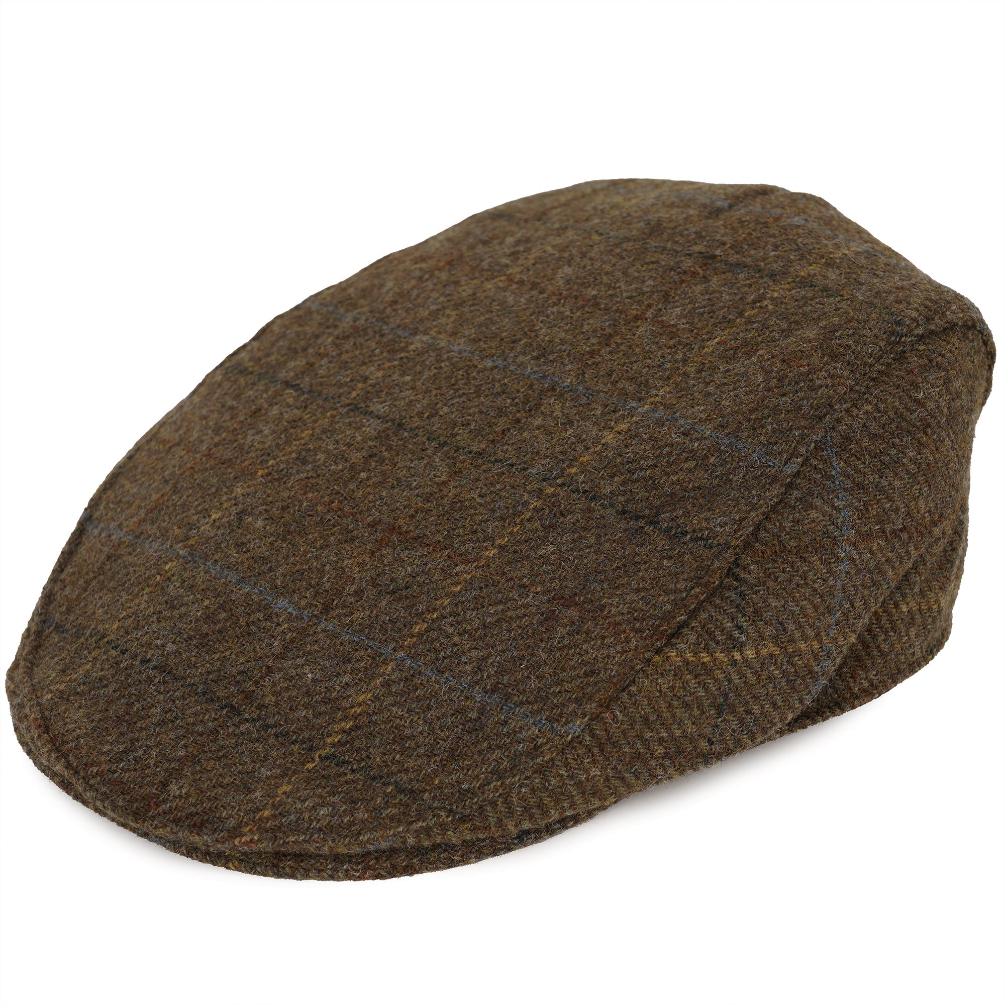 Dents Moon Tweed Flat Cap - Chestnut