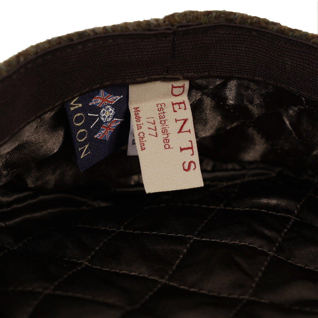 Dents Moon Tweed Flat Cap - Chestnut