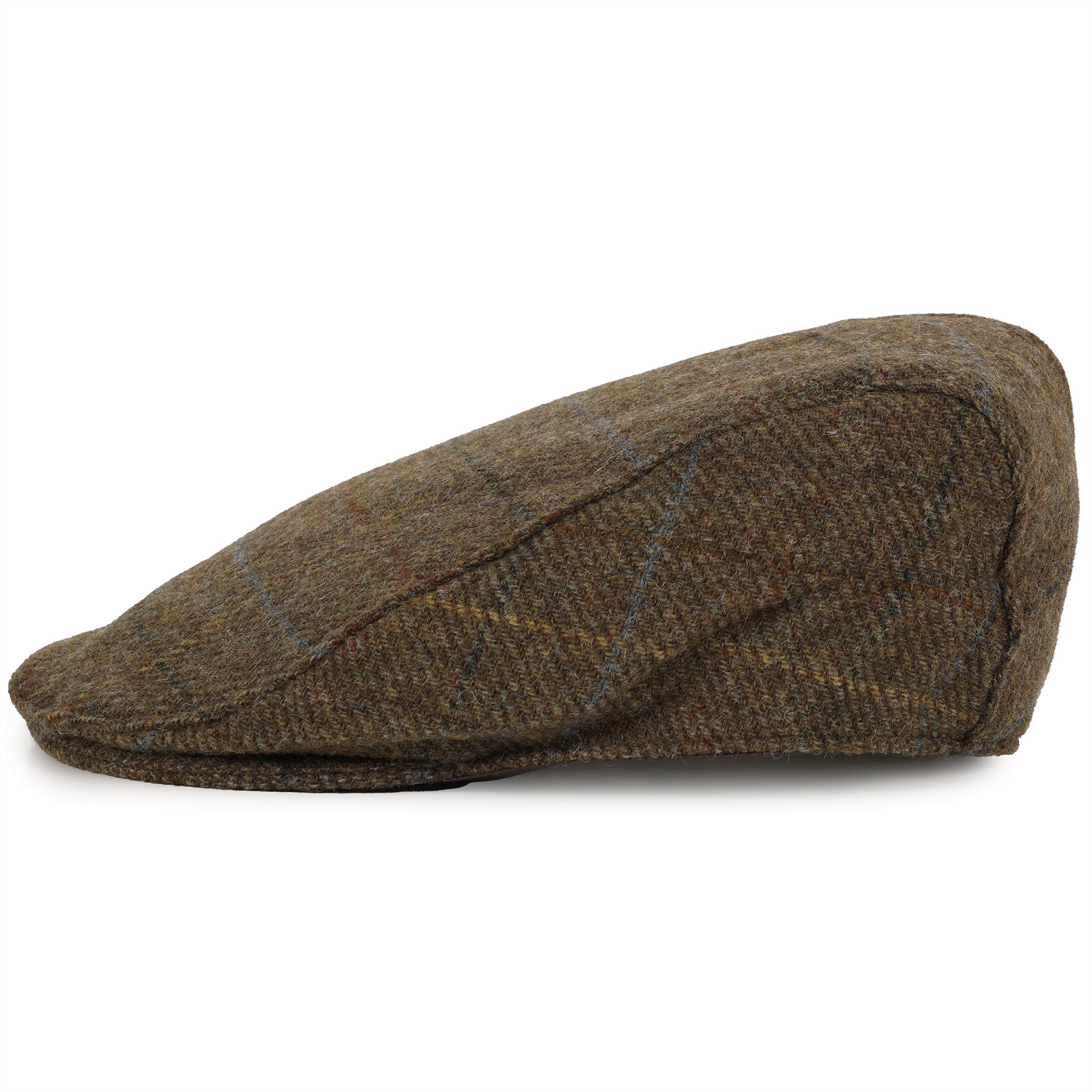 Dents Moon Tweed Flat Cap - Chestnut