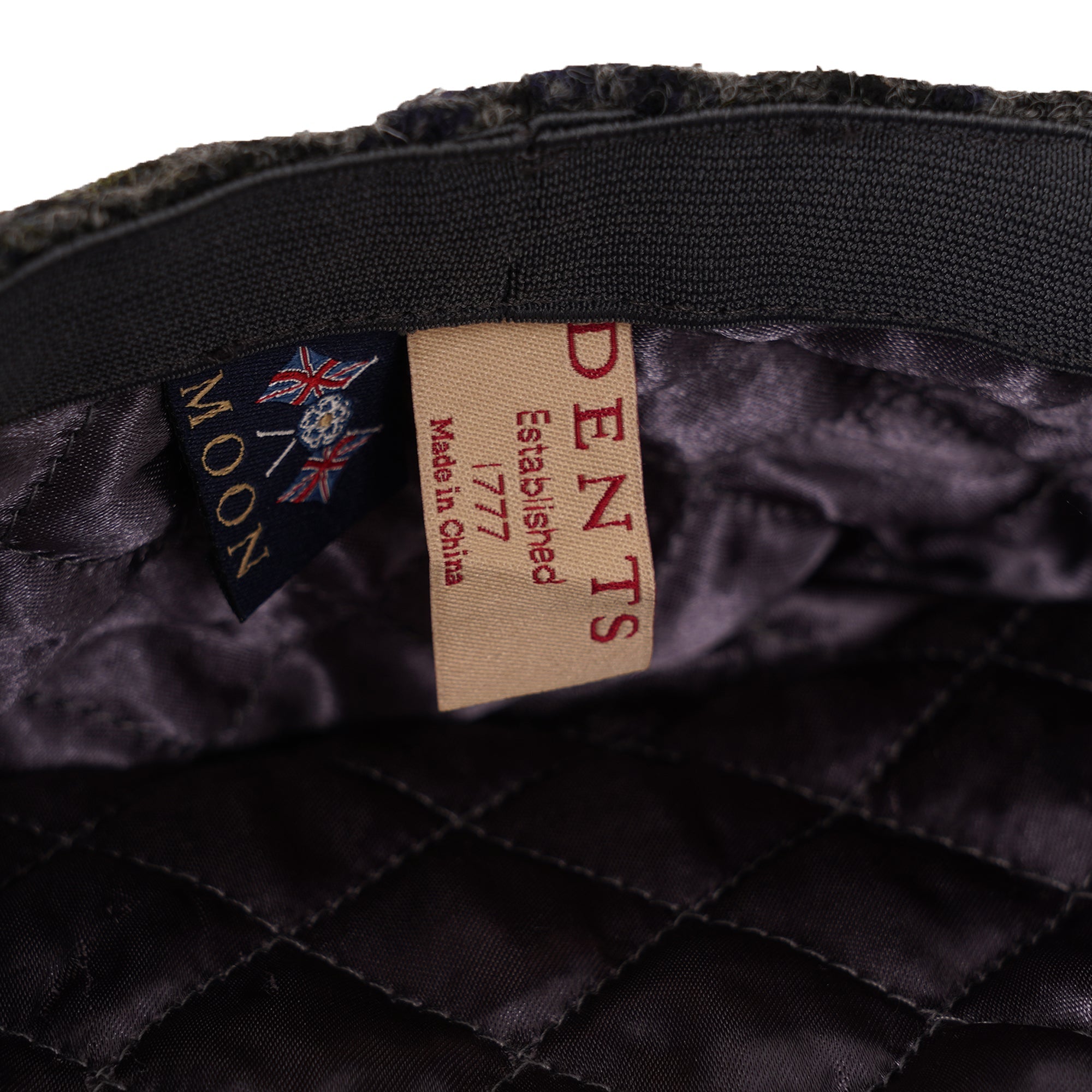 Dents Moon Dogtooth Flat Cap - Graphite