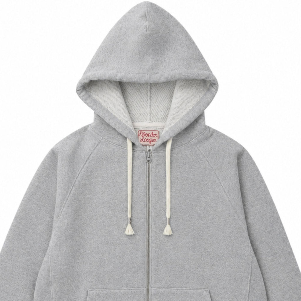 Wonder Looper Double Heavyweight French Terry Zip Hoodie - Heather Grey