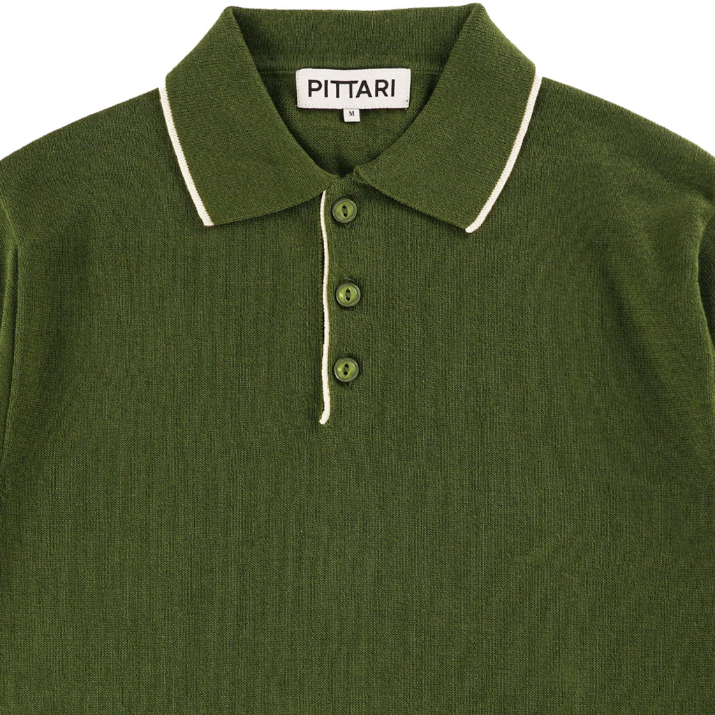 Pittari Short Sleeve Polo Tipping - Olive