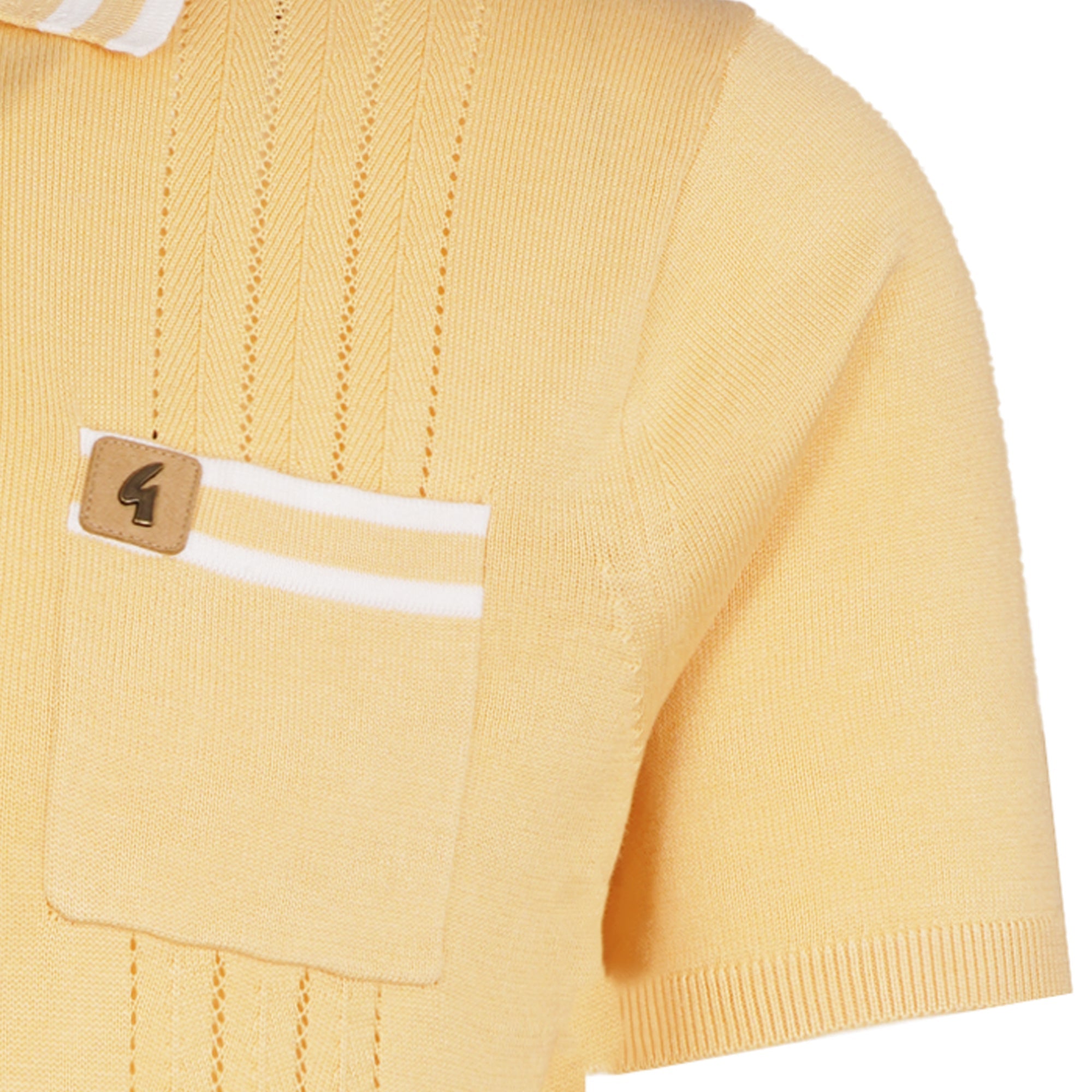Gabicci Vintage Johnson Knit Polo - Lemon