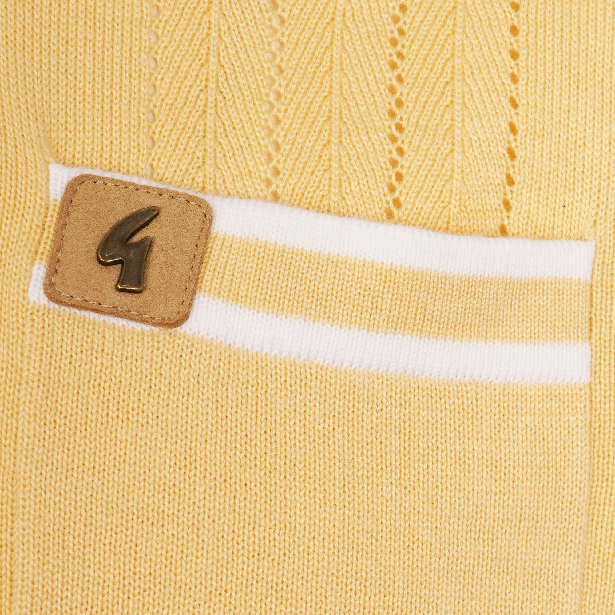 Gabicci Vintage Johnson Knit Polo - Lemon