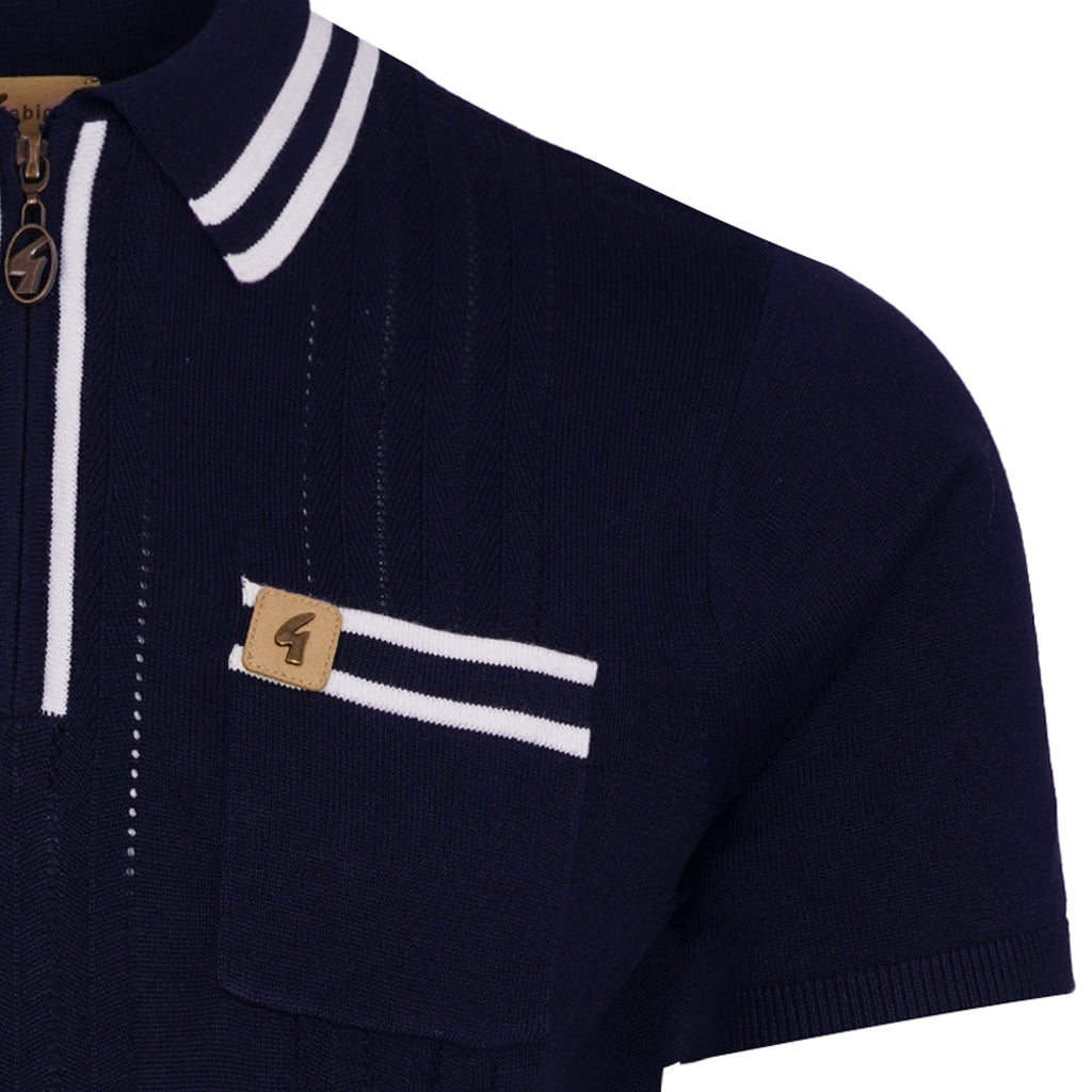 Gabicci Vintage Johnson Knit Polo - Navy