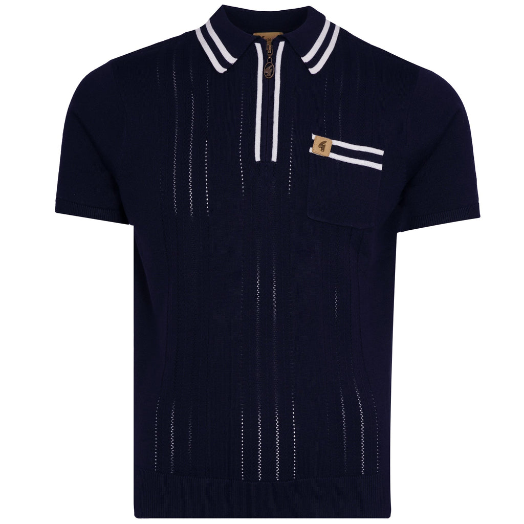 Gabicci Vintage Johnson Knit Polo - Navy