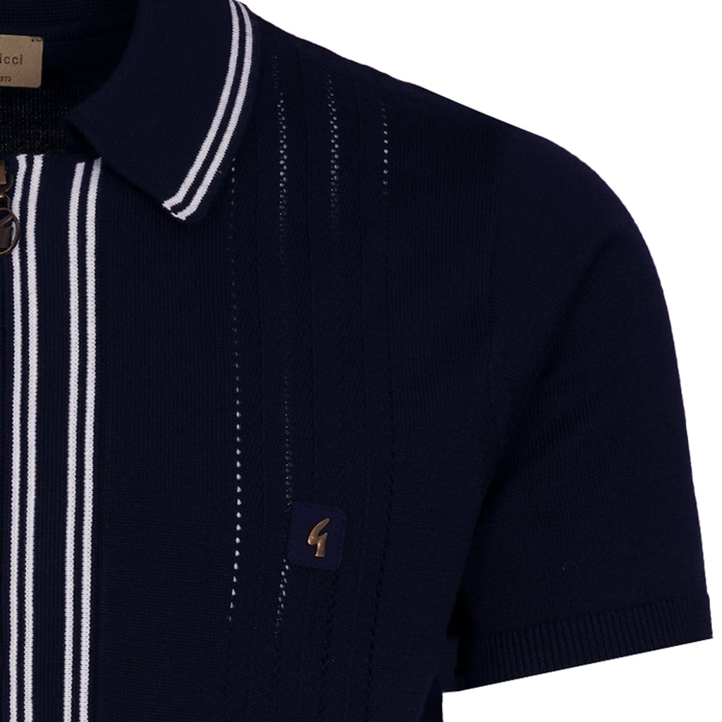 Gabicci Vintage Geller Knit Polo - Navy