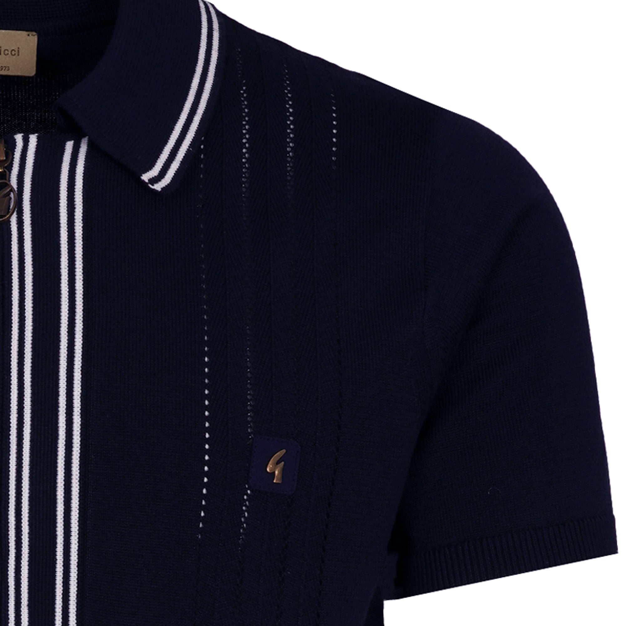 Gabicci Vintage Geller Knit Polo - Navy