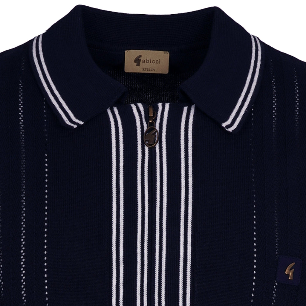 Gabicci Vintage Geller Knit Polo - Navy