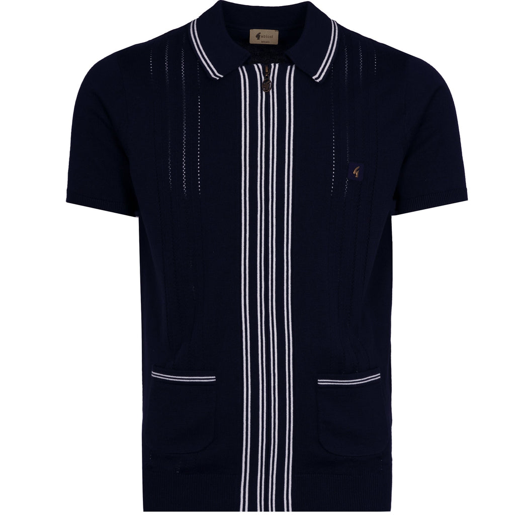 Gabicci Vintage Geller Knit Polo - Navy