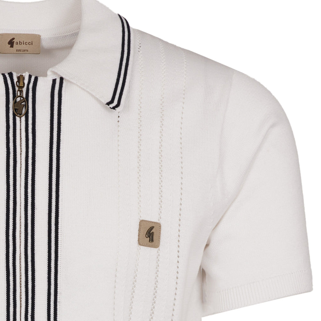 Gabicci Vintage Geller Knit Polo - White