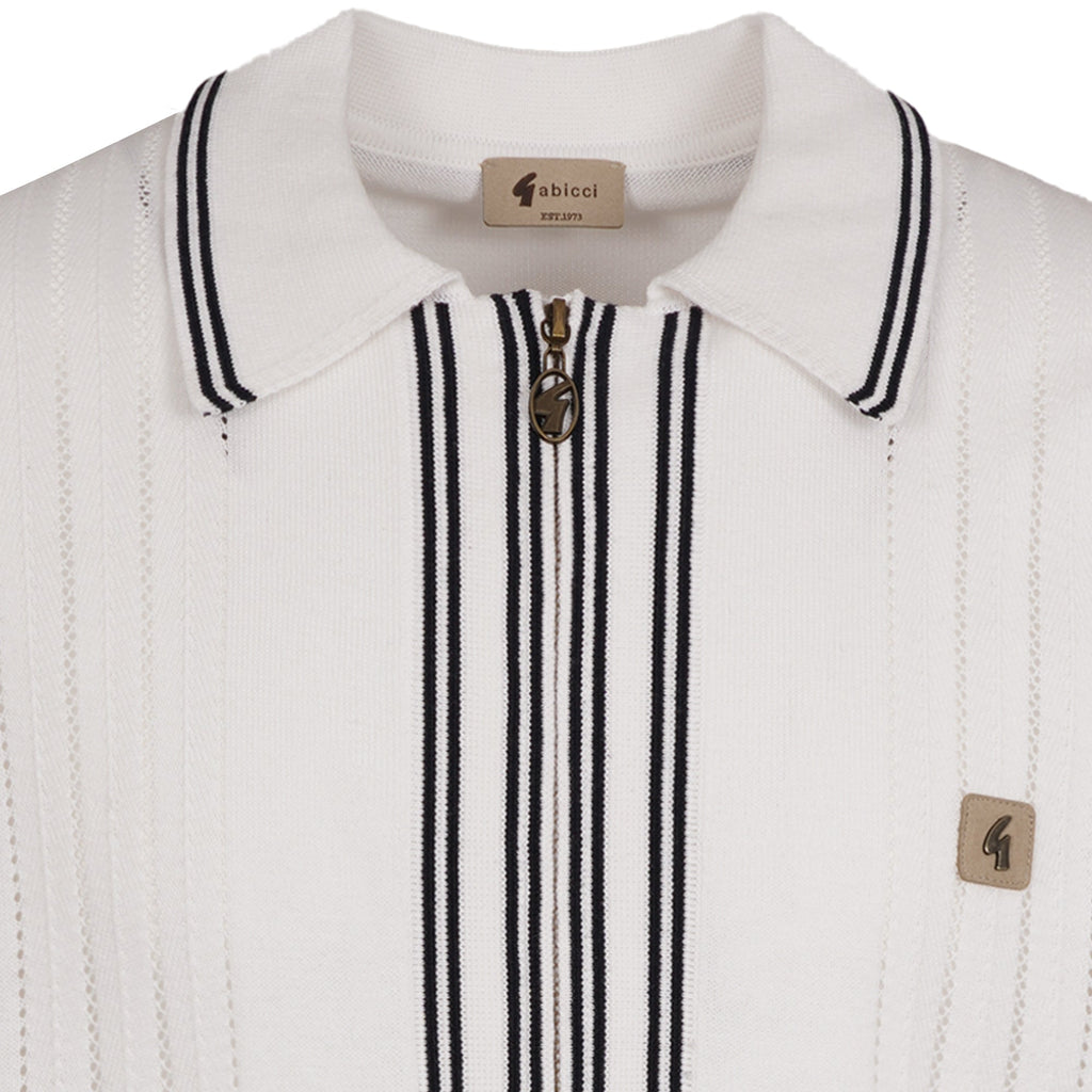 Gabicci Vintage Geller Knit Polo - White