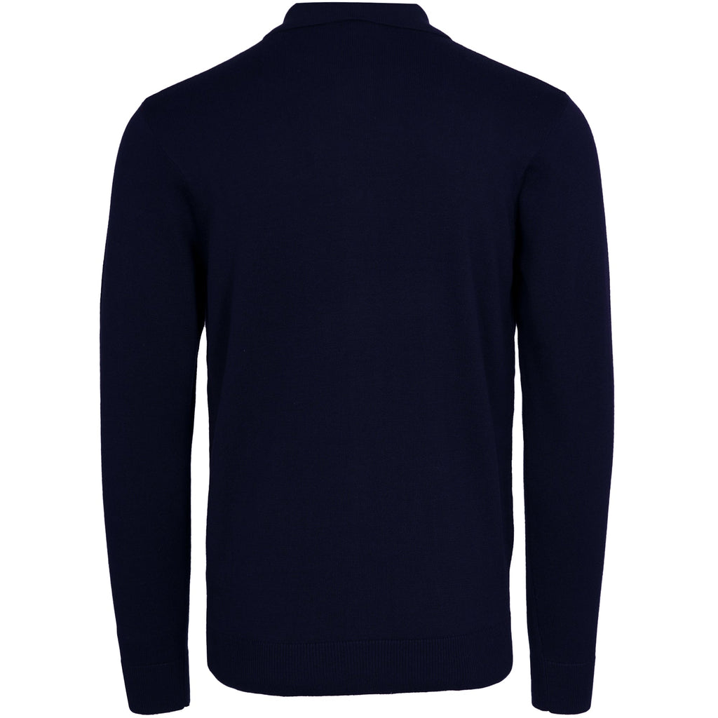 Gabicci Vintage Remmy Long Sleeve Knit Polo - Navy