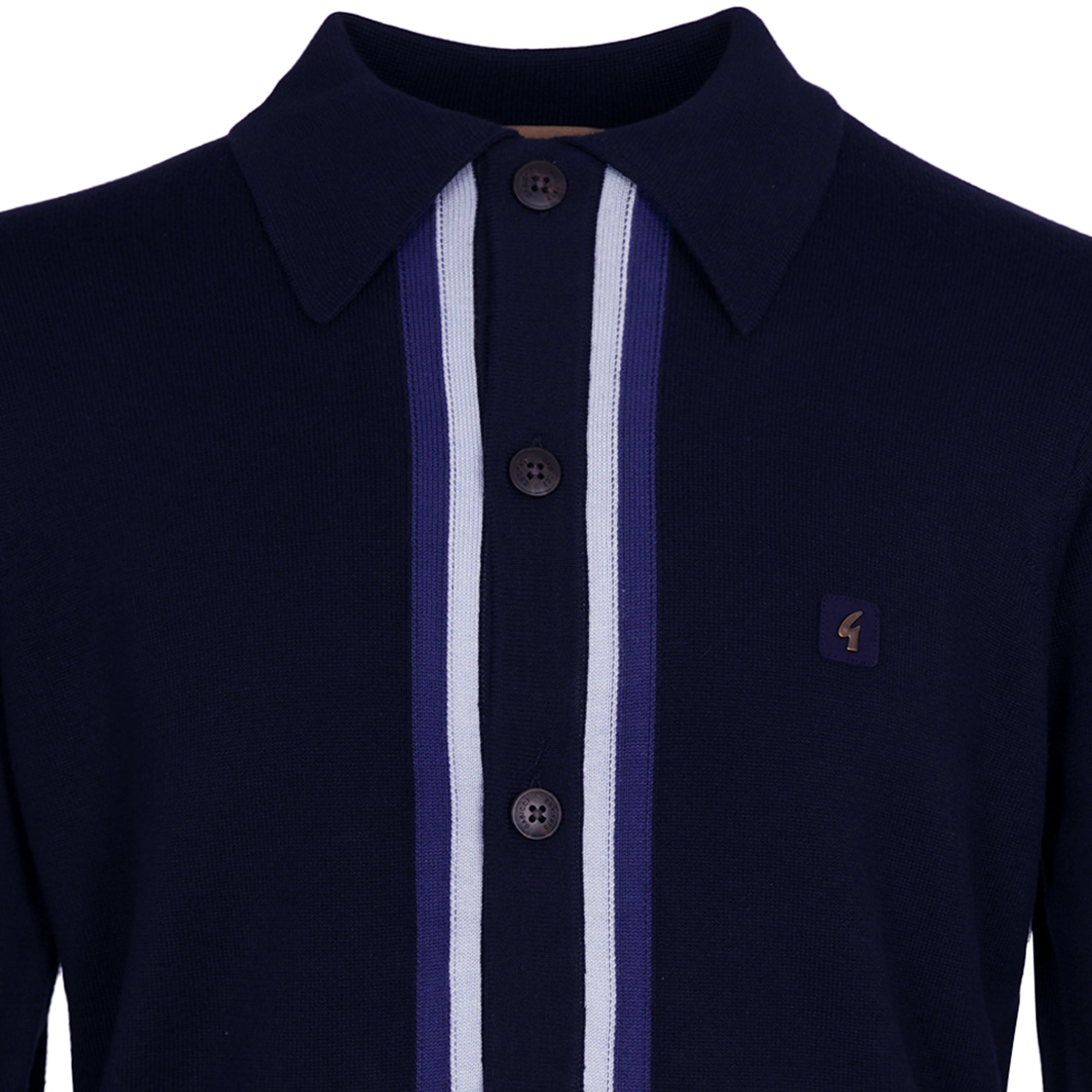 Remmy Long Sleeve Knit Polo - Navy