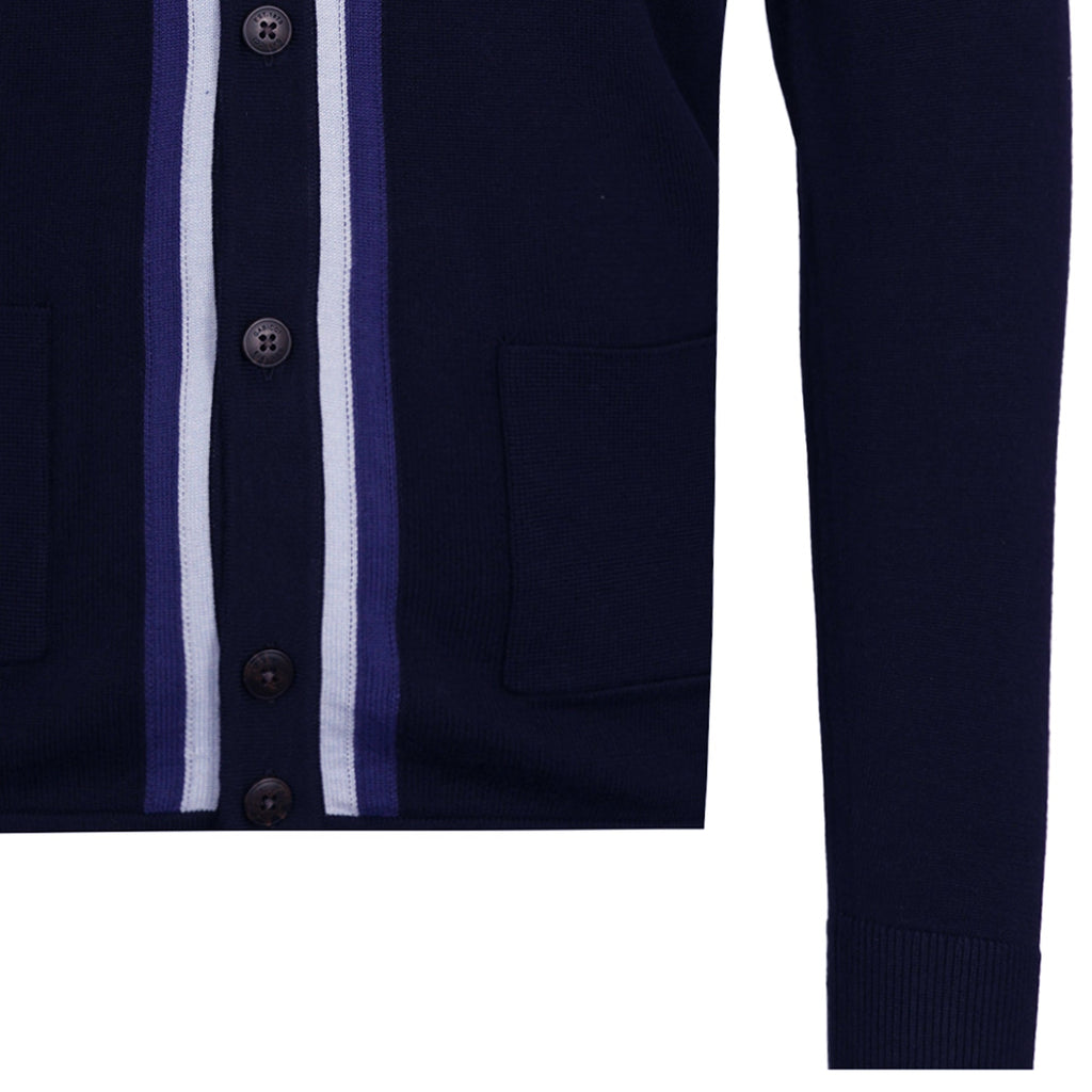 Gabicci Vintage Remmy Long Sleeve Knit Polo - Navy