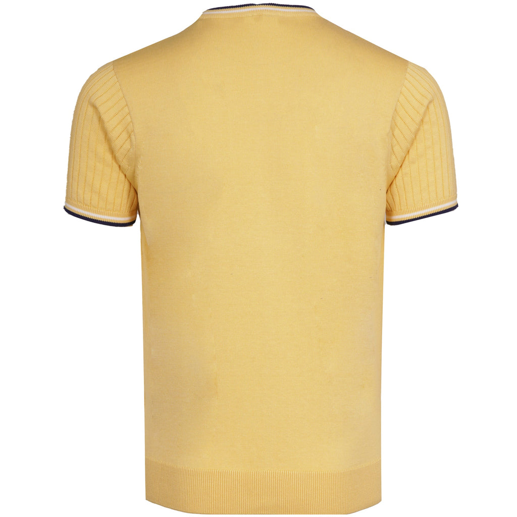 Gabicci Vintage Santino Knit T-Shirt - Lemon
