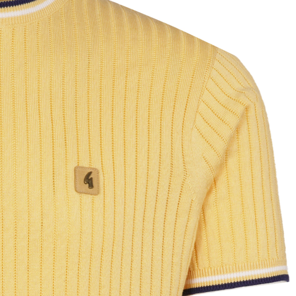 Gabicci Vintage Santino Knit T-Shirt - Lemon