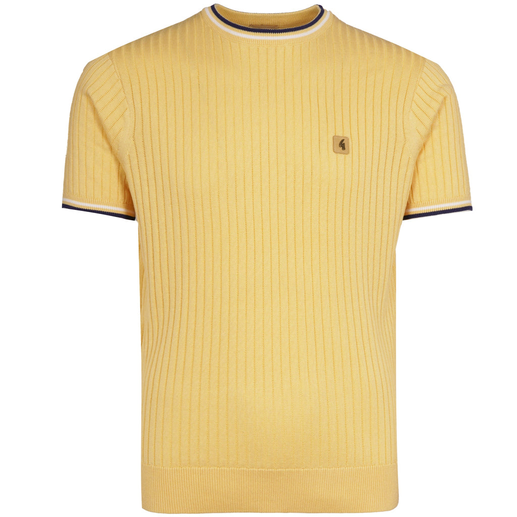 Gabicci Vintage Santino Knit T-Shirt - Lemon