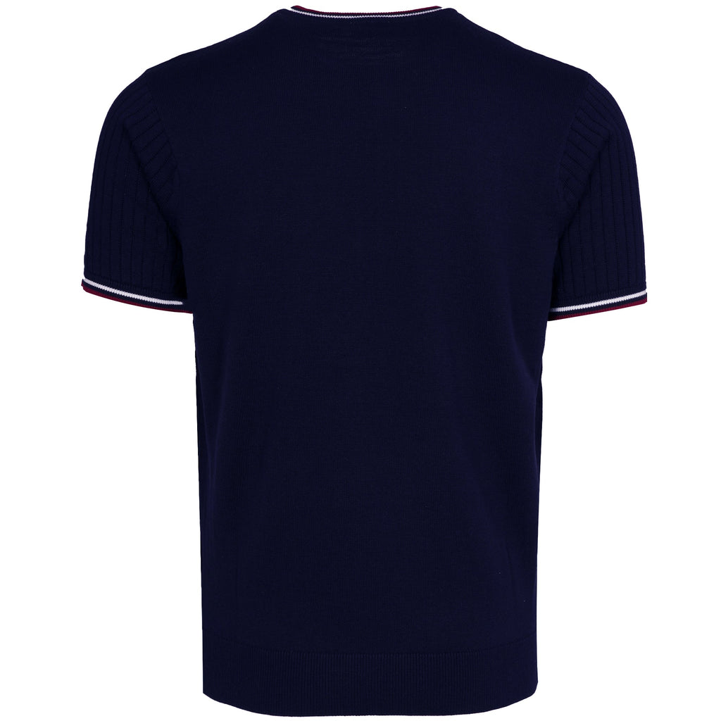 Gabicci Vintage Santino Knit T-Shirt - Navy