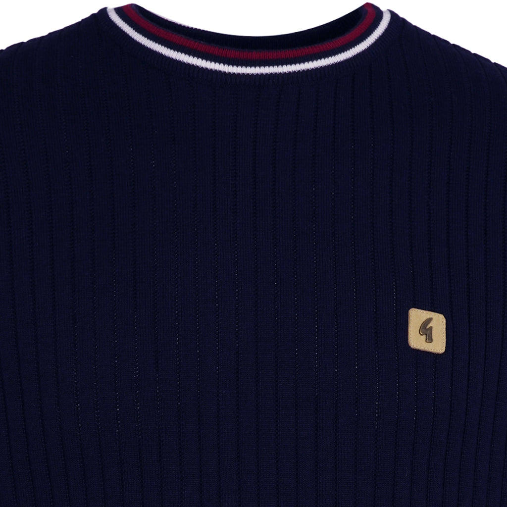 Gabicci Vintage Santino Knit T-Shirt - Navy