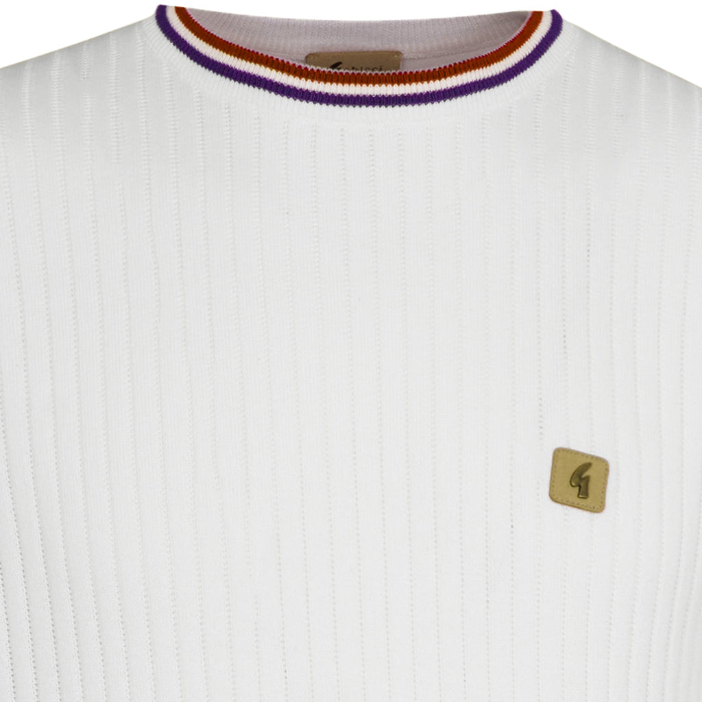 Gabicci Vintage Santino Knit T-Shirt - White
