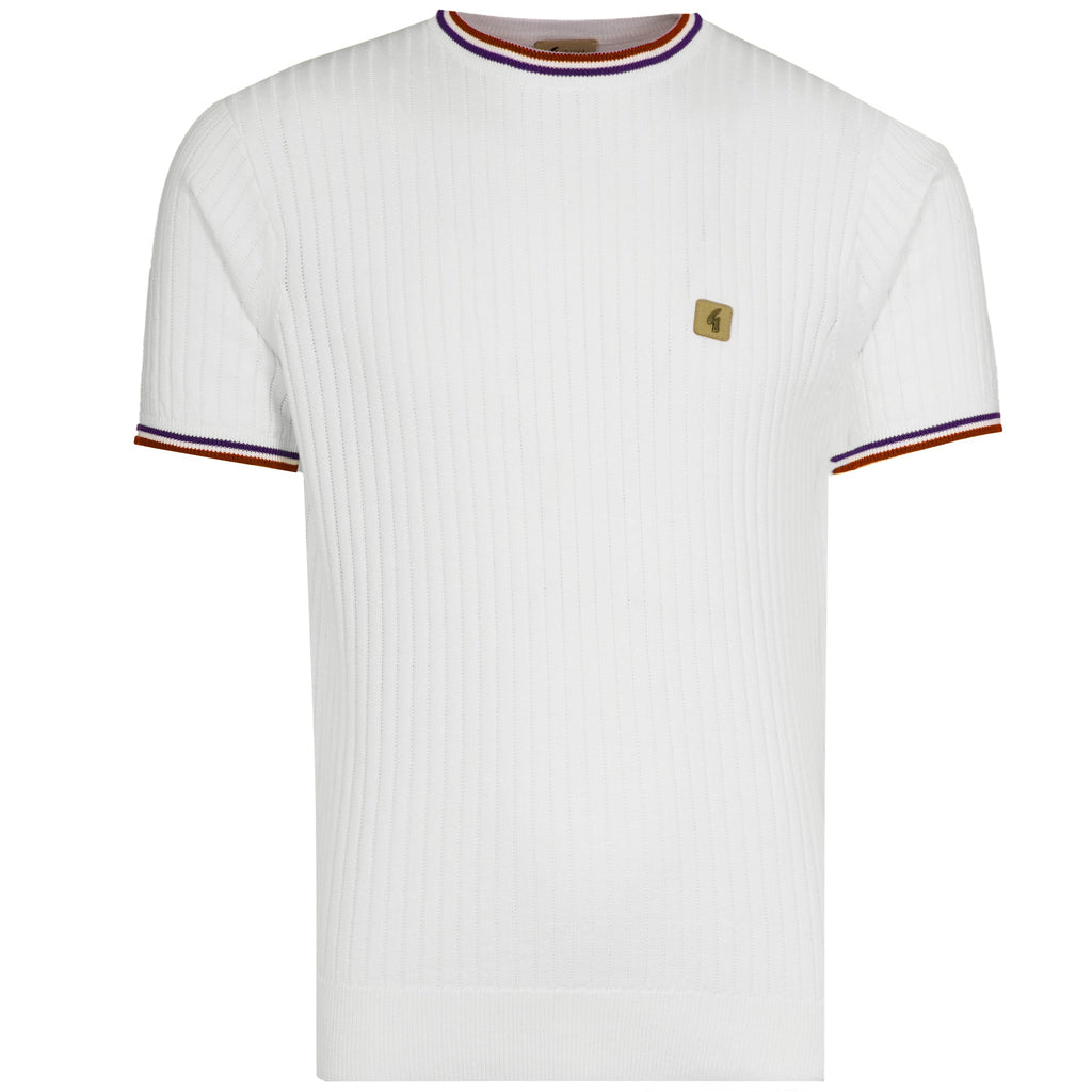 Gabicci Vintage Santino Knit T-Shirt - White