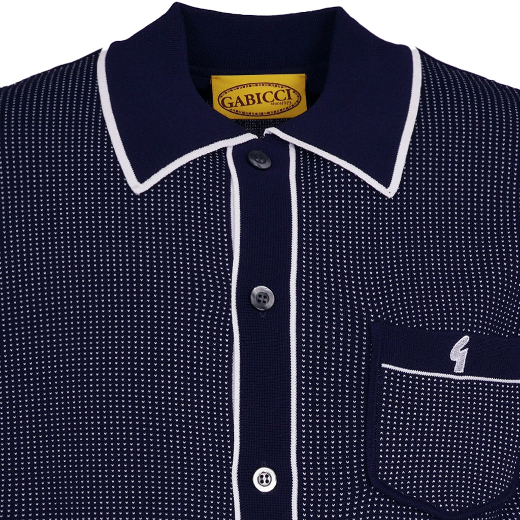 Gabicci Vintage Di Lello Knit Polo- Navy