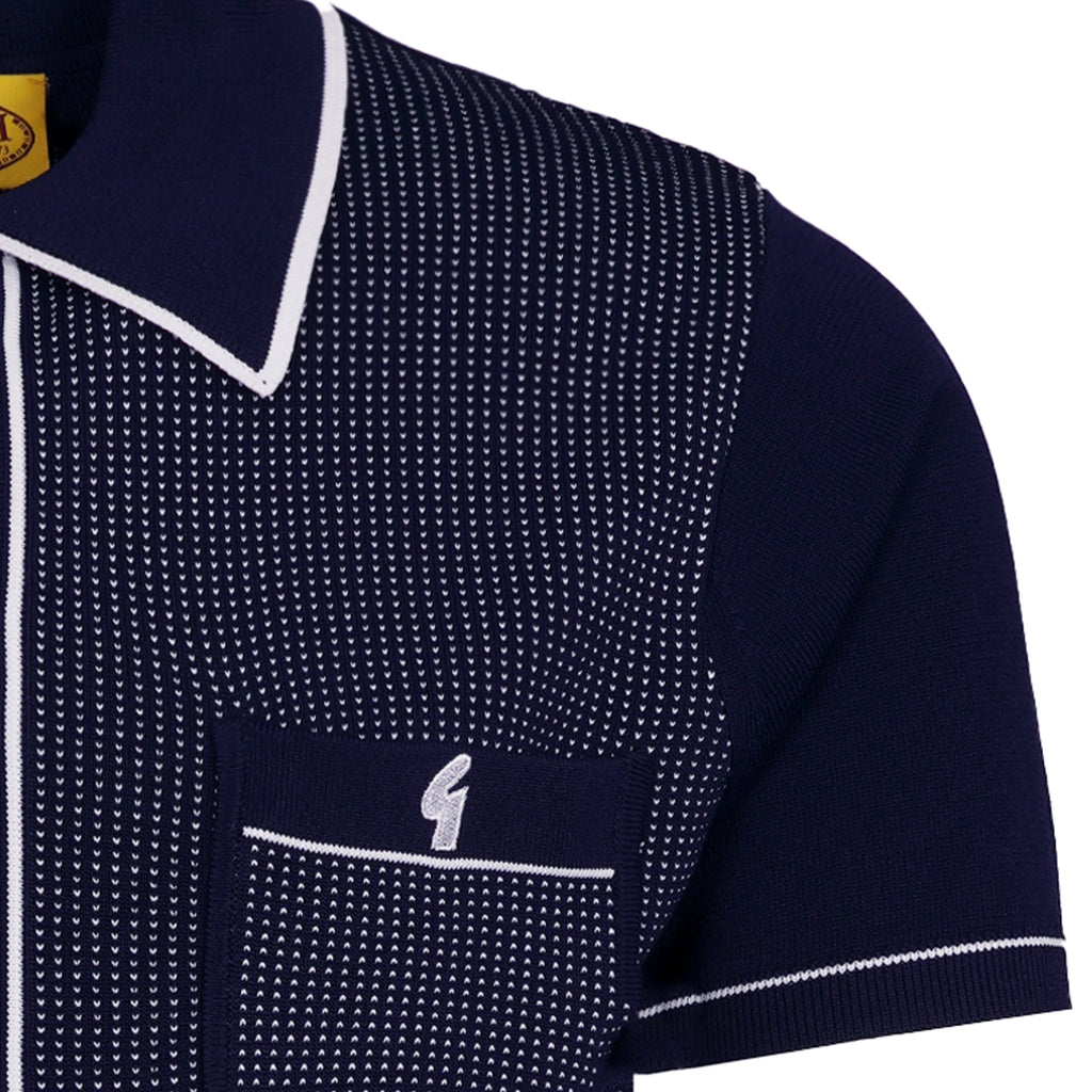 Gabicci Vintage Di Lello Knit Polo- Navy