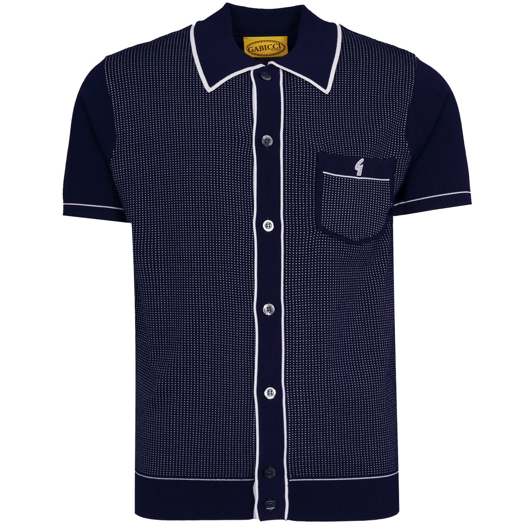 Gabicci Vintage Di Lello Knit Polo- Navy