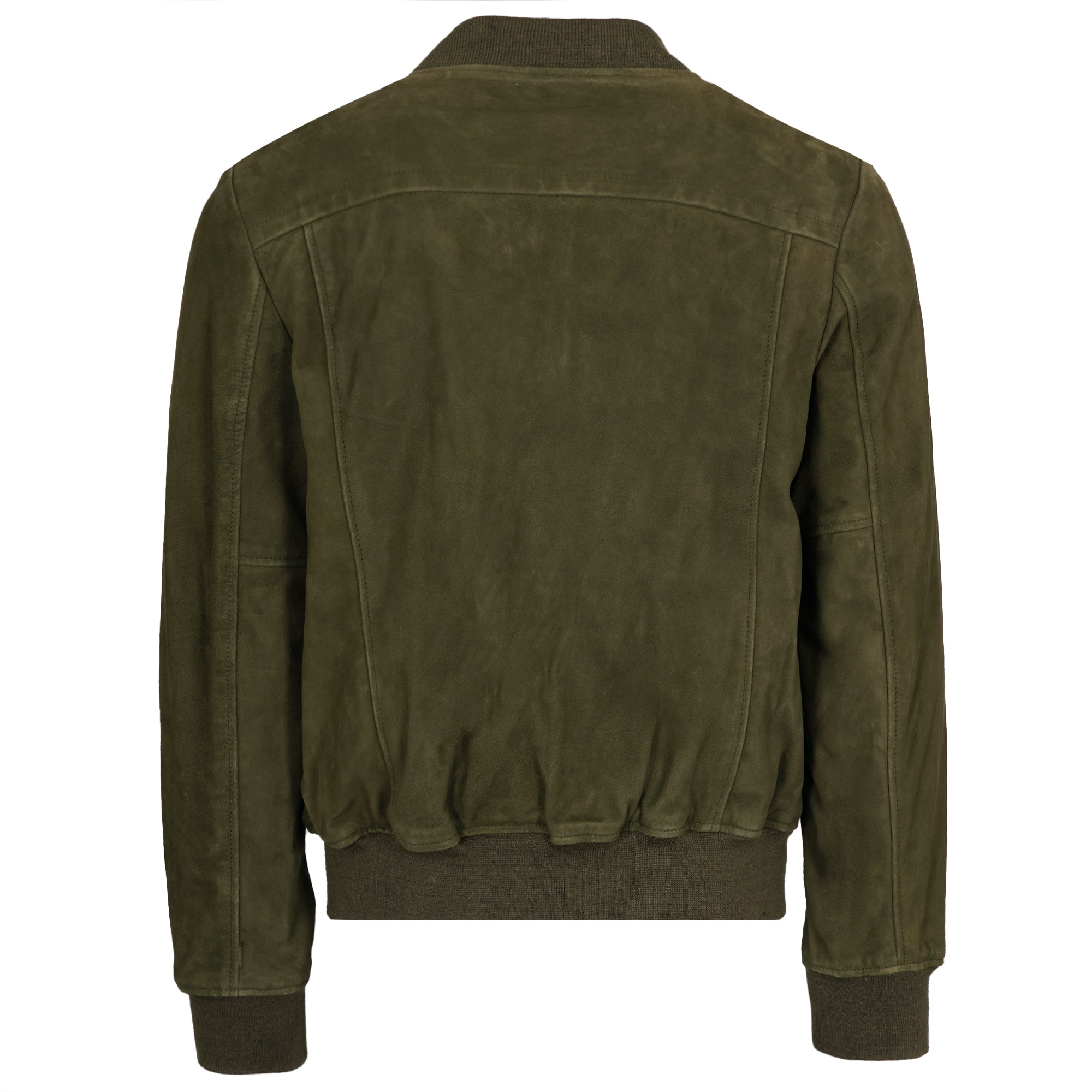 Suede Bomber Jacket - Khaki