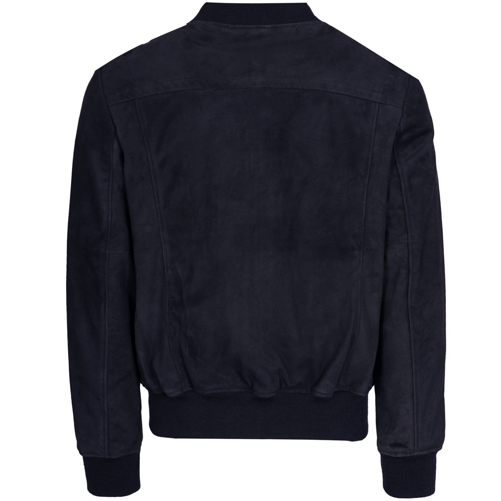 Schott NYC Suede Bomber Jacket - Navy