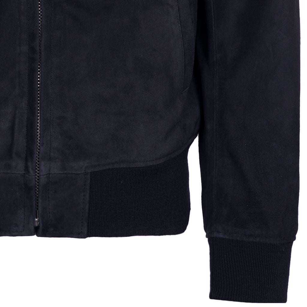 Schott NYC Suede Bomber Jacket - Navy