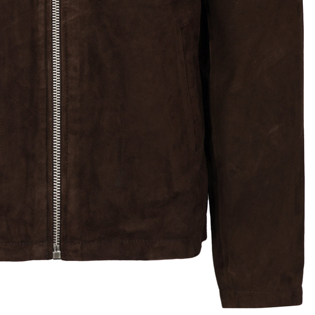 Schott NYC Suede Zip Jacket - Brown