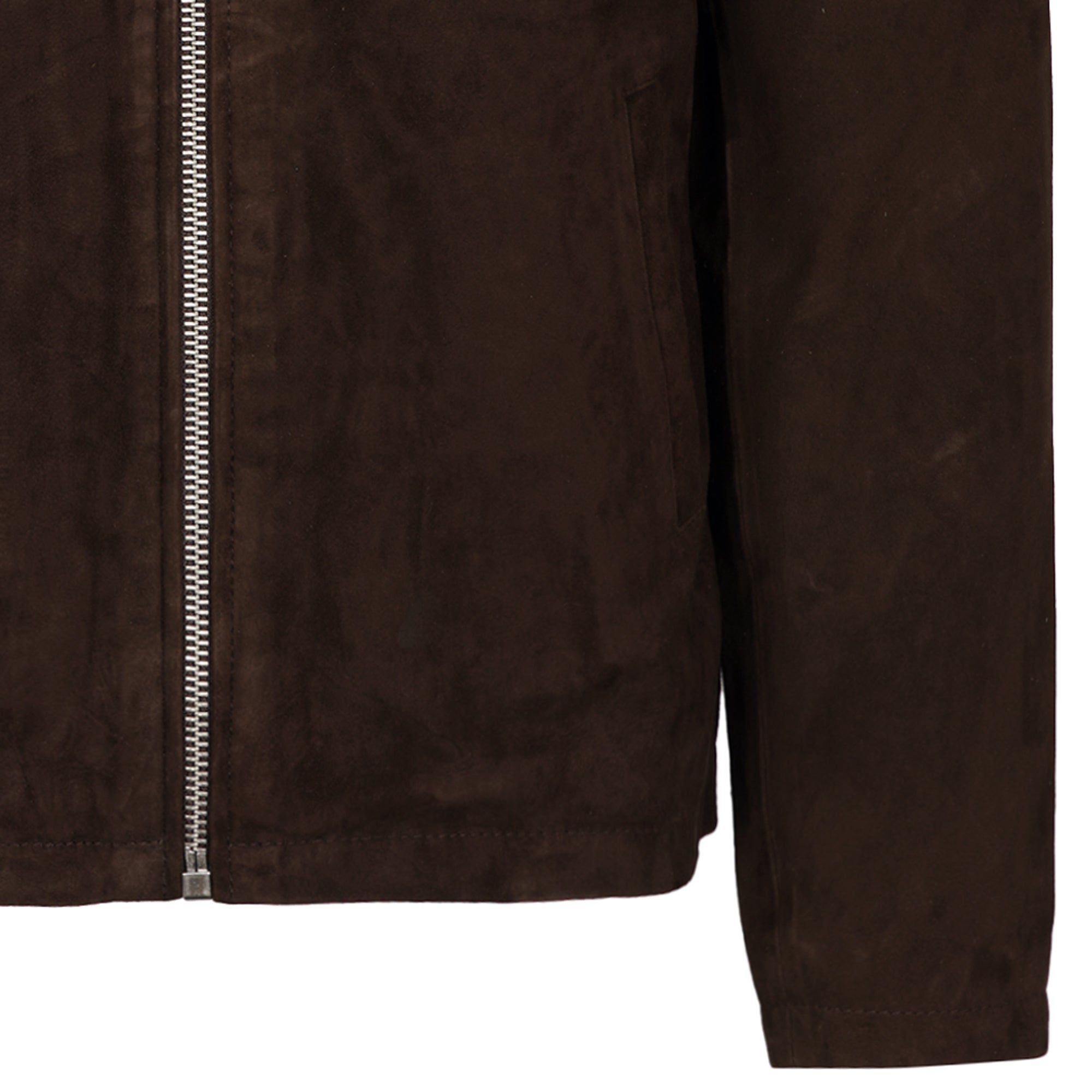 Suede Zip Jacket - Brown