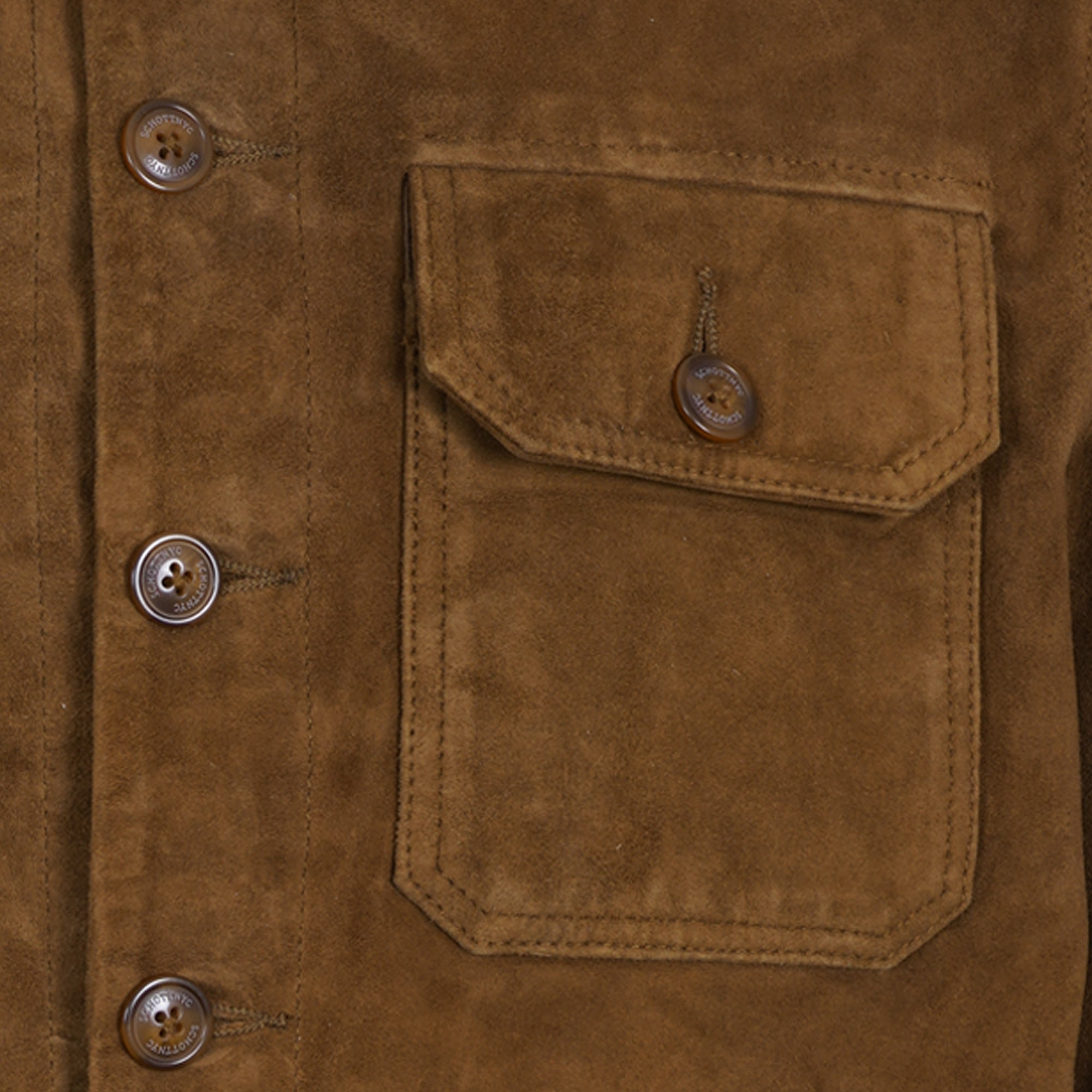 Schott NYC Suede Jacket - Rust