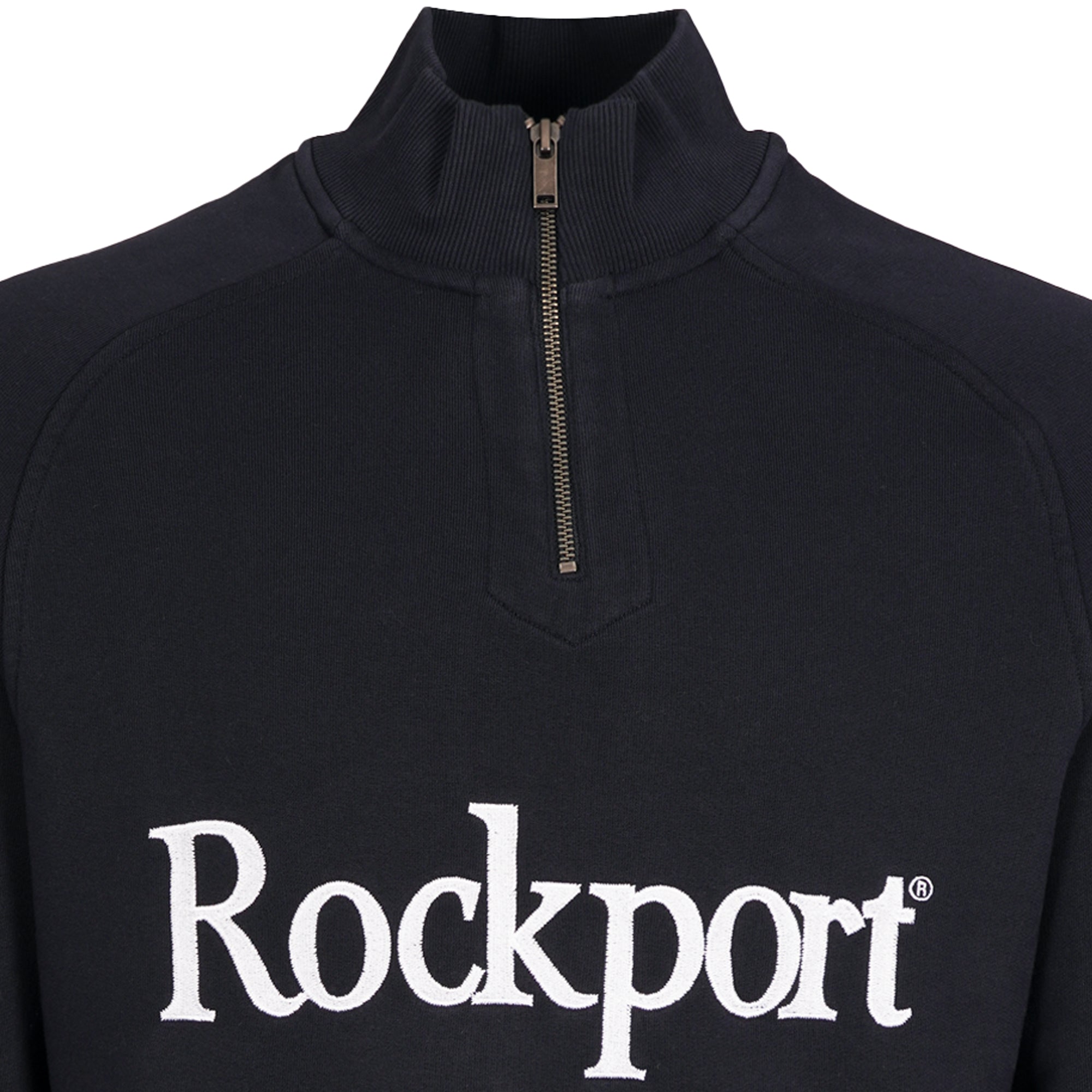 Rockport Archive Boston 1/4 Zip Front Logo Sweat - Navy