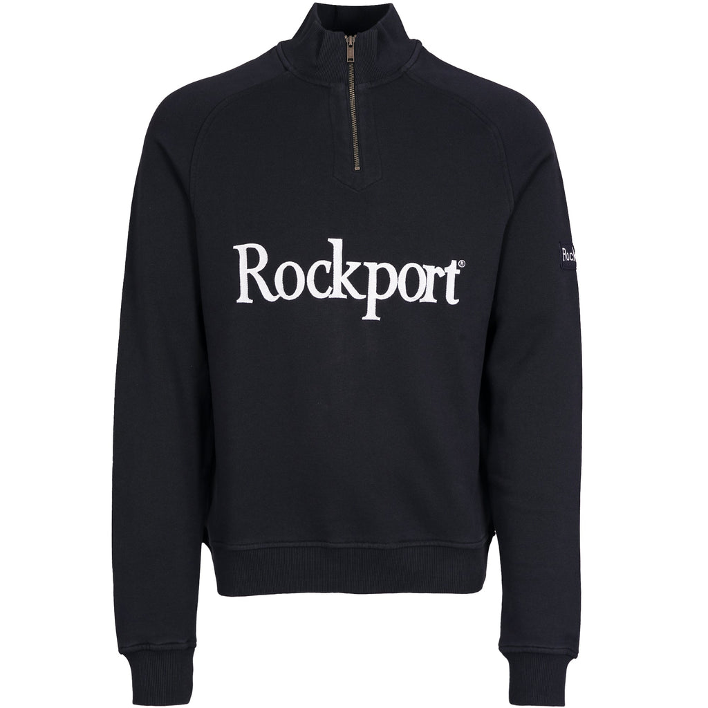 Rockport Archive Boston 1/4 Zip Front Logo Sweat - Navy