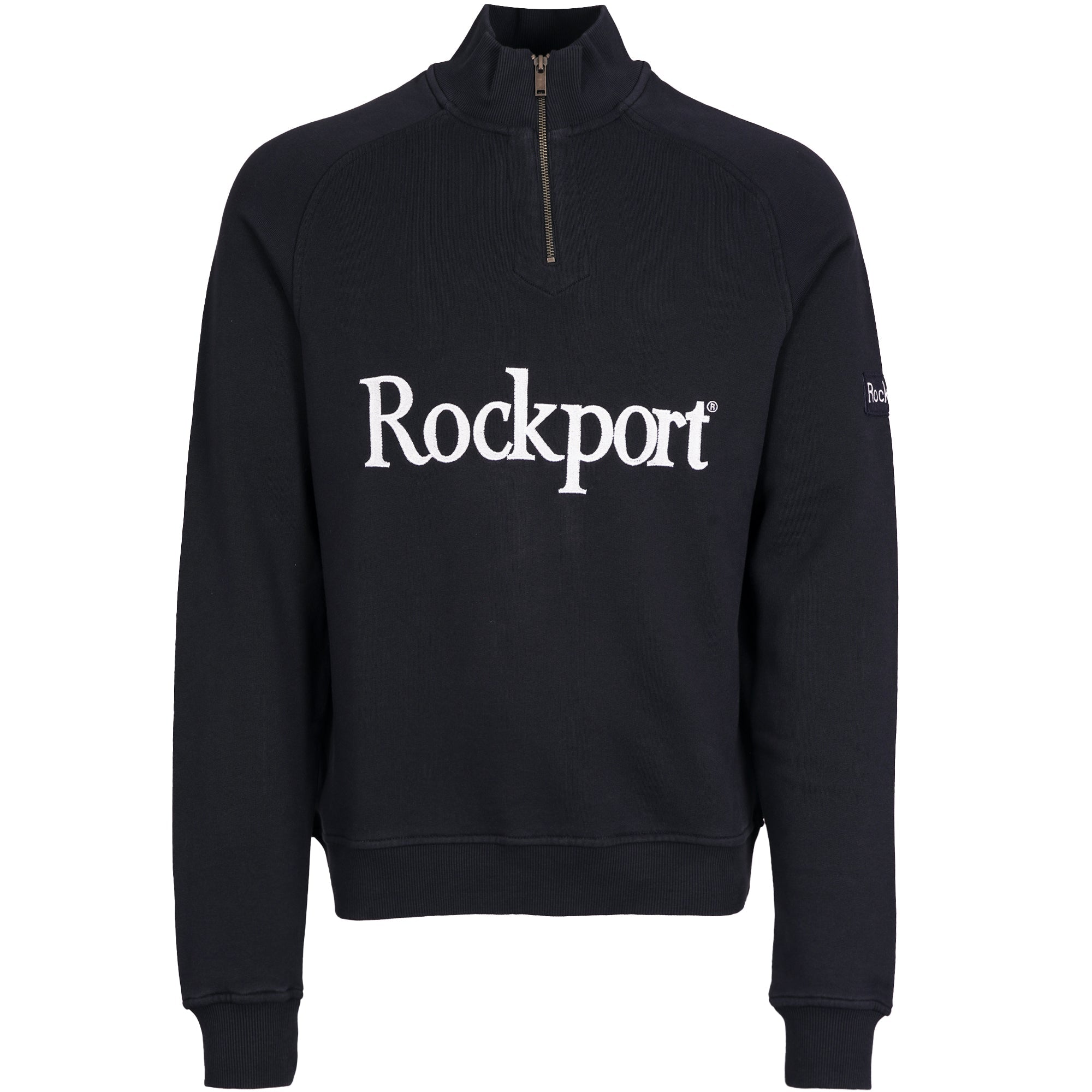 Rockport Archive Boston 1/4 Zip Front Logo Sweat - Navy