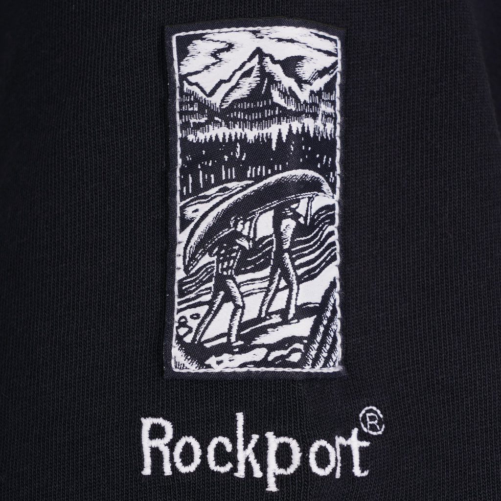 Rockport Archive Highland Front Logo Washed Crew Neck T-Shirt - Navy