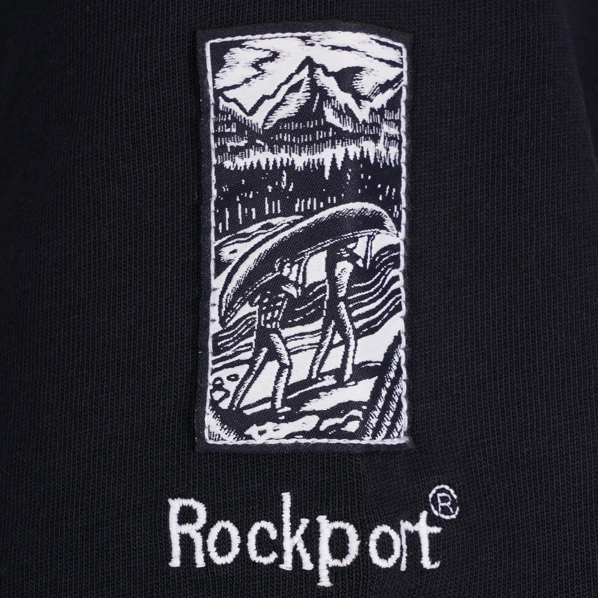 Rockport Archive Highland Front Logo Washed Crew Neck T-Shirt - Navy