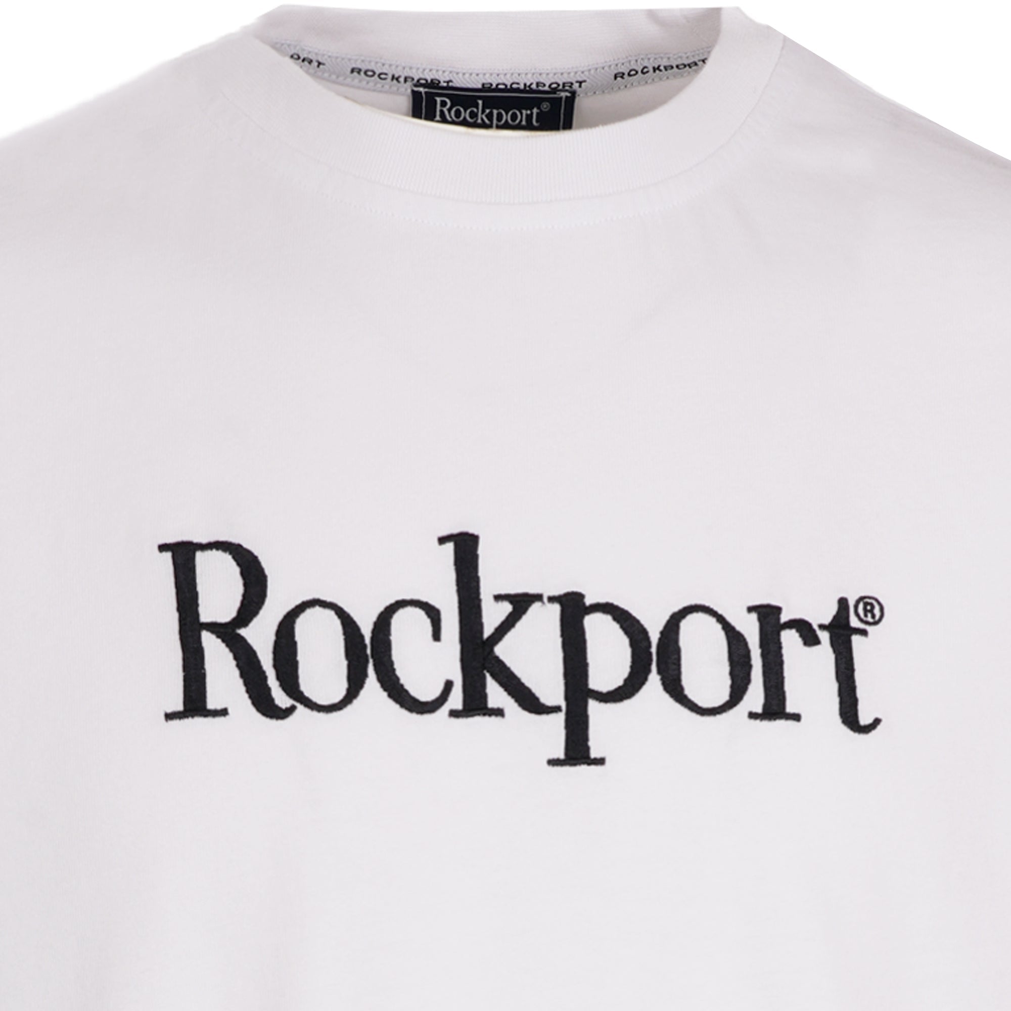 Rockport Archive Highland Front Logo Washed Crew Neck T-Shirt - White