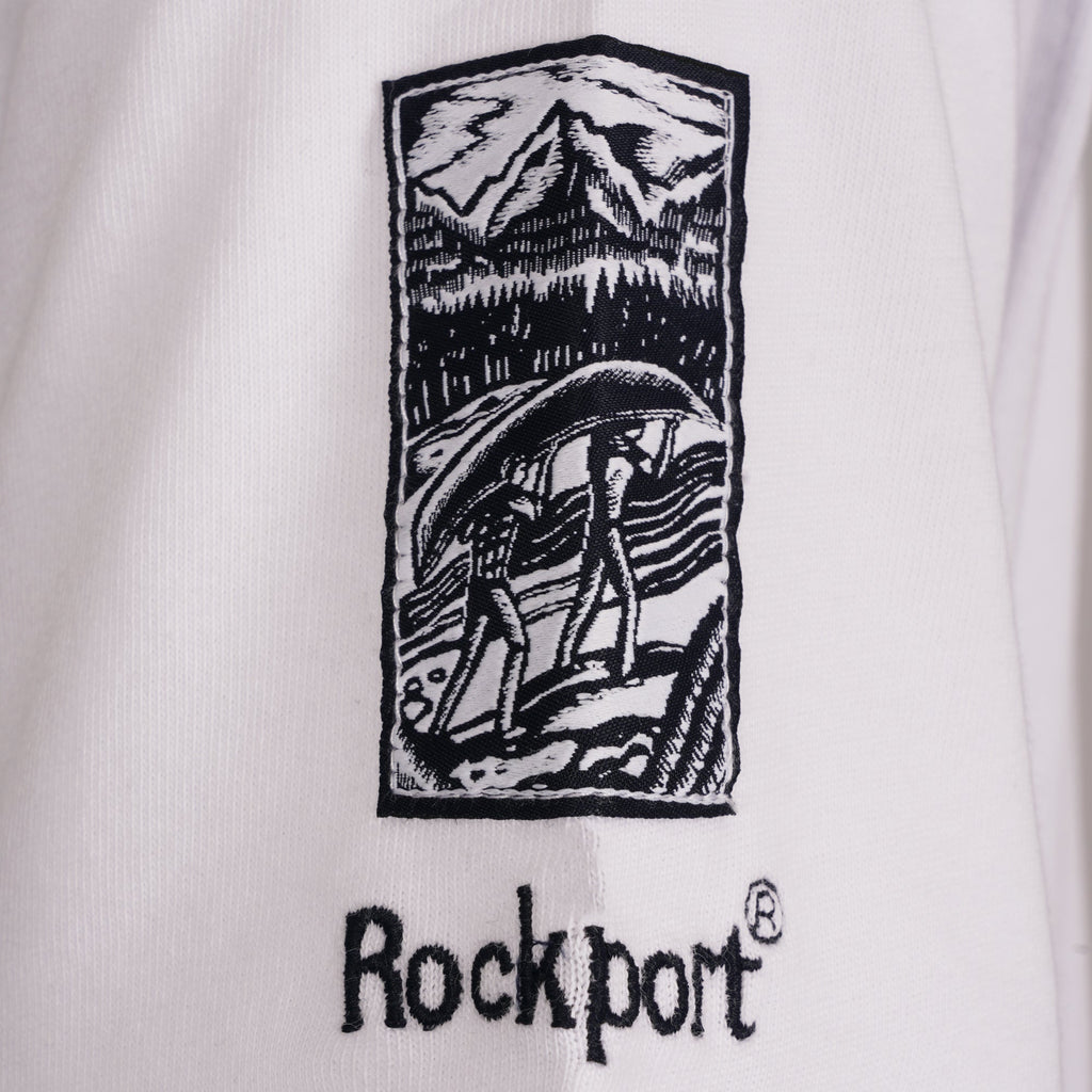 Rockport Archive Highland Front Logo Washed Crew Neck T-Shirt - White