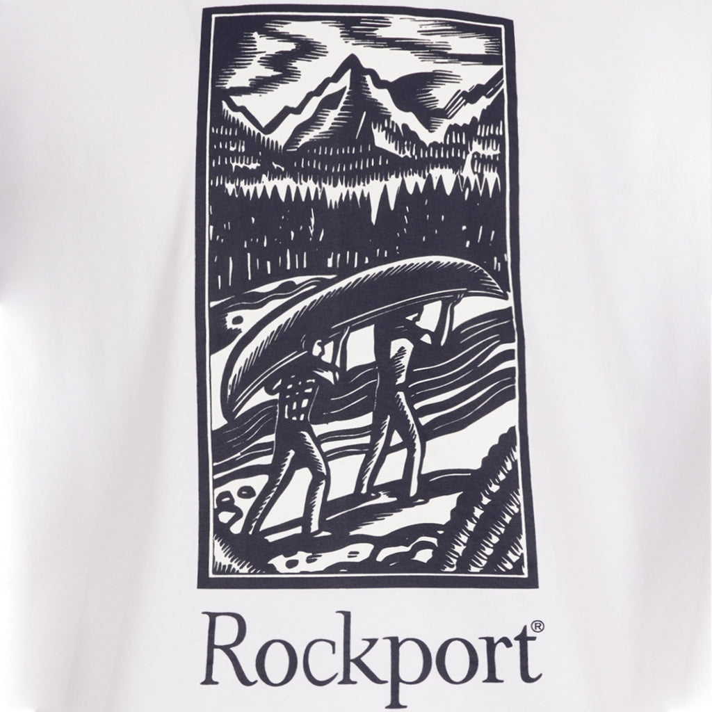 Rockport Archive Hampshire Block Print Logo Crew Neck T-Shirt  - White