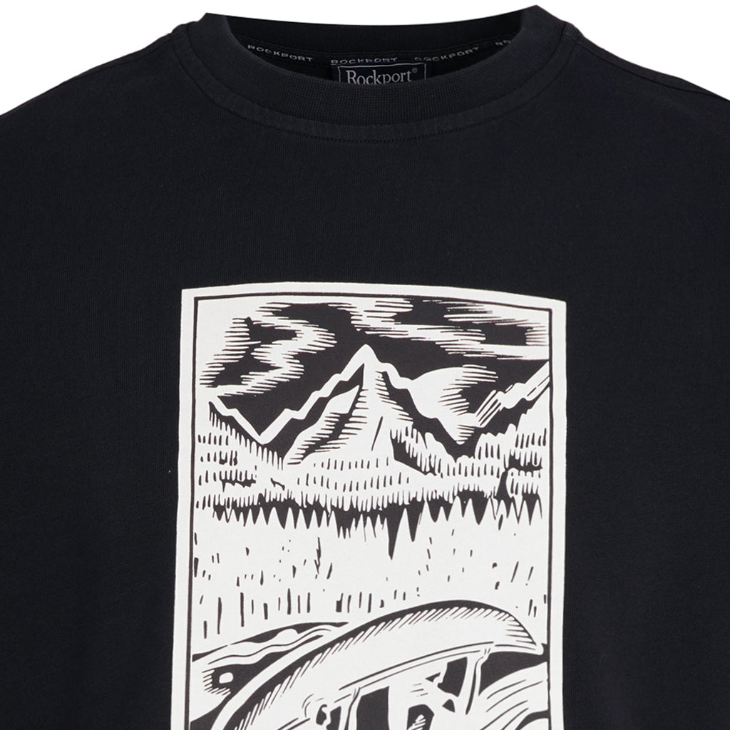 Rockport Archive Hampshire Block Print Logo Crew Neck T-Shirt  - Navy