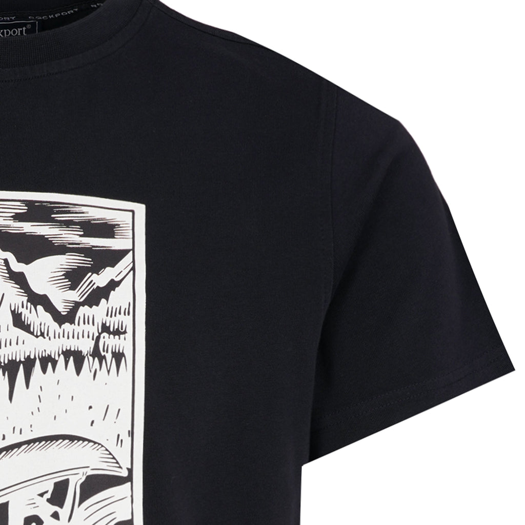 Rockport Archive Hampshire Block Print Logo Crew Neck T-Shirt  - Navy
