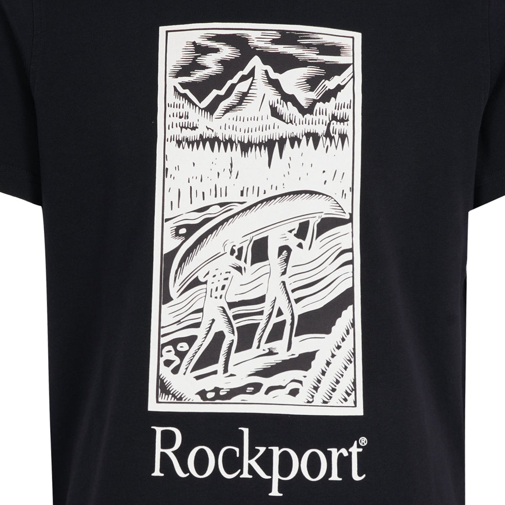 Rockport Archive Hampshire Block Print Logo Crew Neck T-Shirt  - Navy
