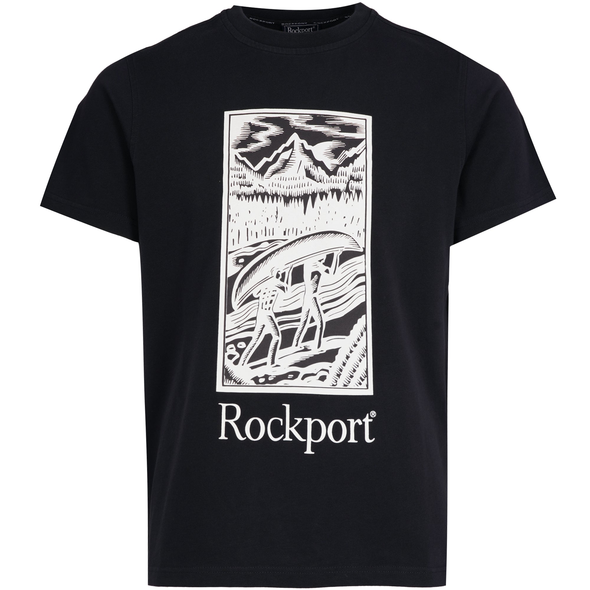 Rockport Archive Hampshire Block Print Logo Crew Neck T-Shirt  - Navy