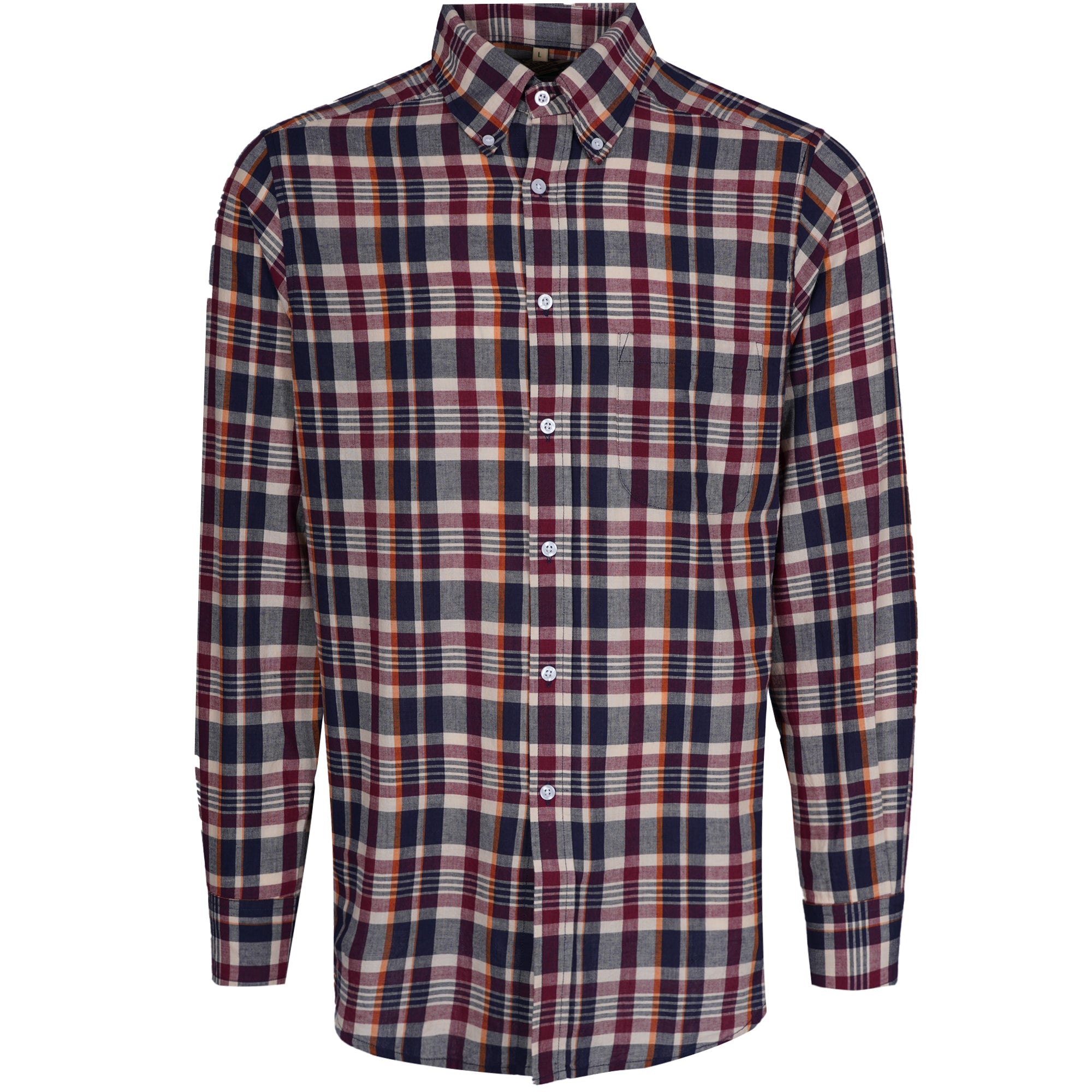 Madras Classics Long Sleeved Shirt - Blue Check